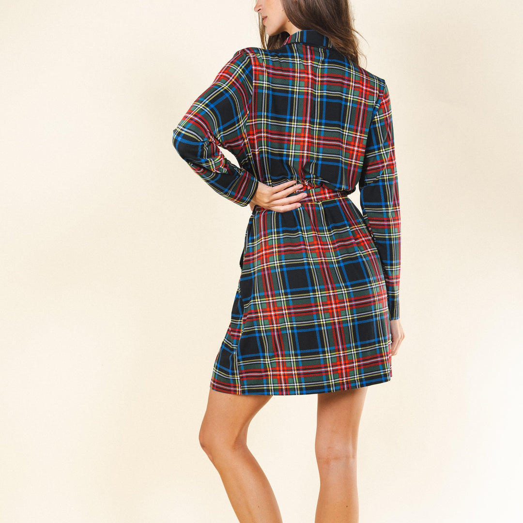 The Cappuccino | Holiday Tartan Plaid Short Modal Robe