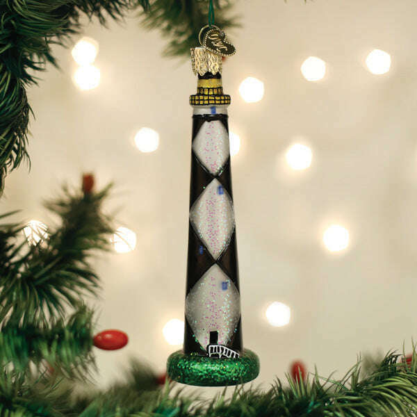 Old World Christmas Cape Lookout Lighthouse Blown Glass Ornament