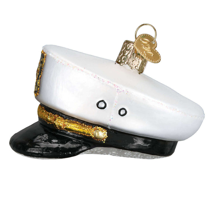 Old World Christmas Captain's Cap Blown Glass Ornament