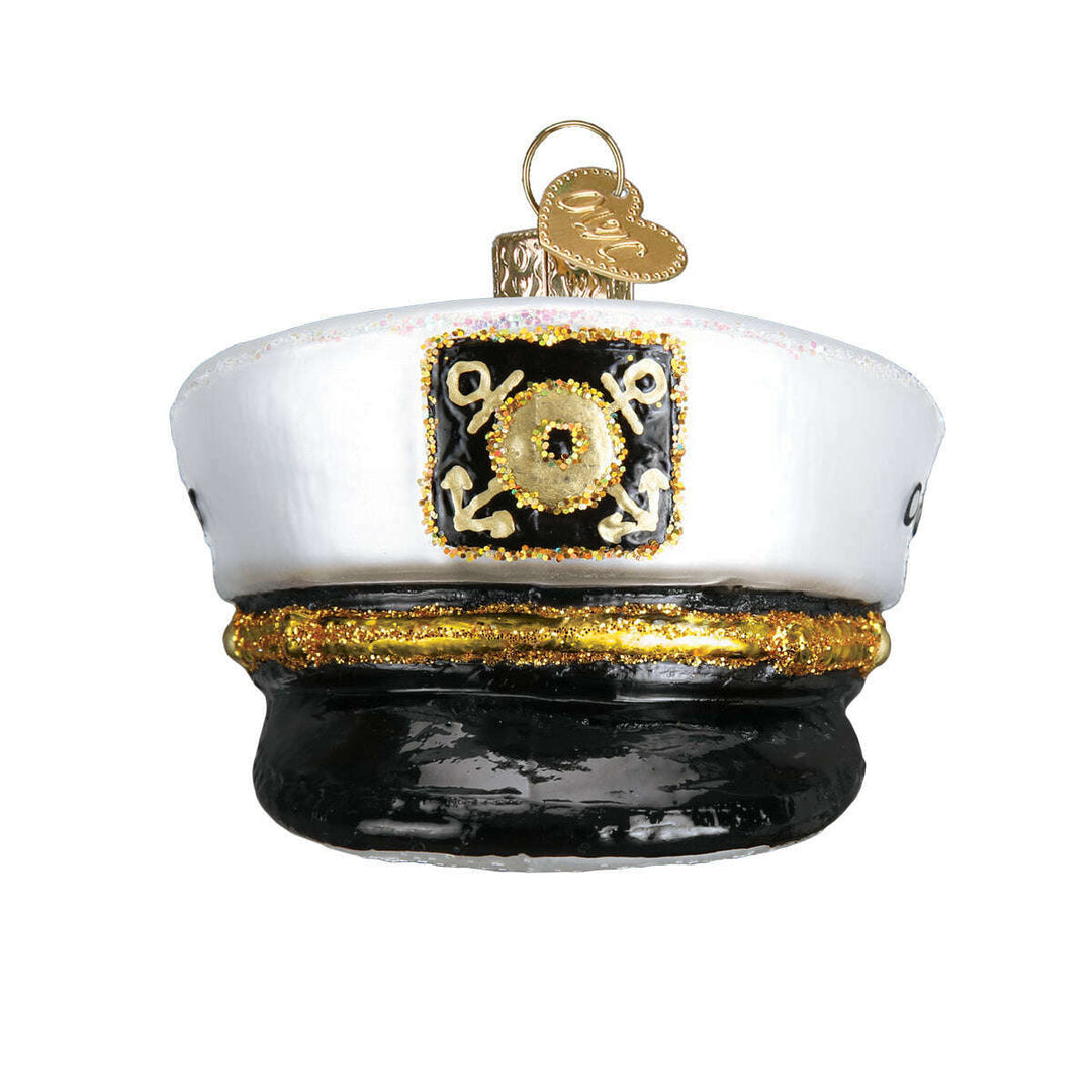 Old World Christmas Captain's Cap Blown Glass Ornament