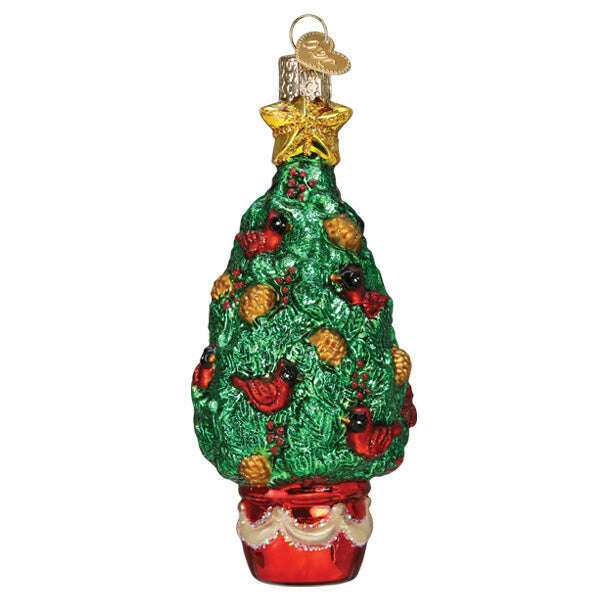 Old World Christmas Cardinal Christmas Tree Blown Glass Ornament