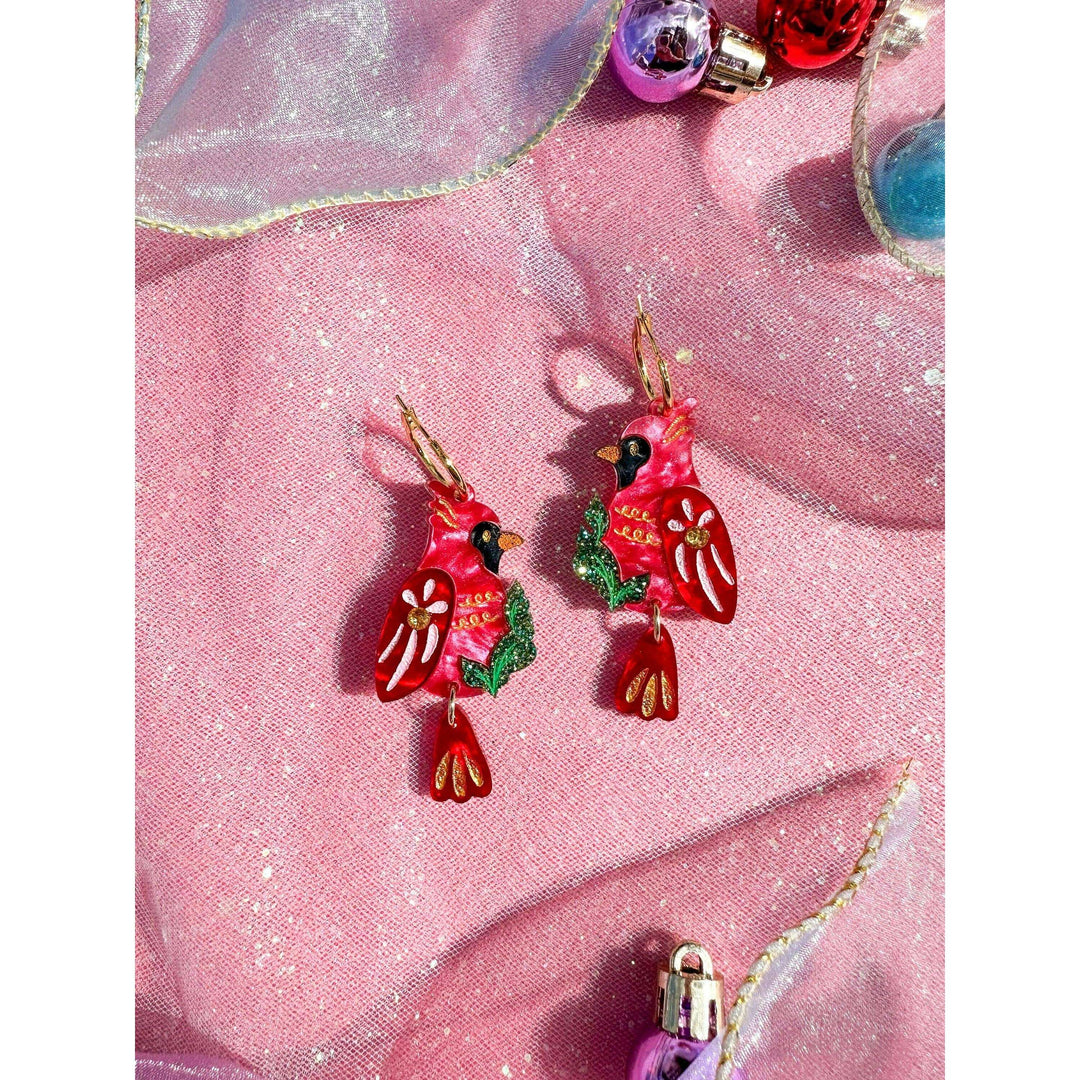 Cardinal Earrings