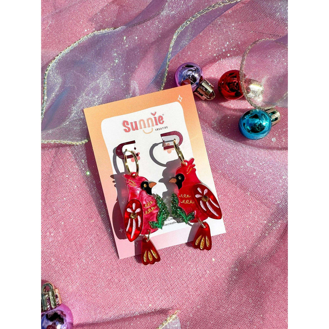 Cardinal Earrings