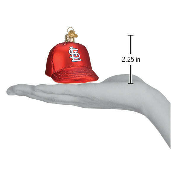 Old World Christmas Cardinals Baseball Cap Blown Glass Ornament