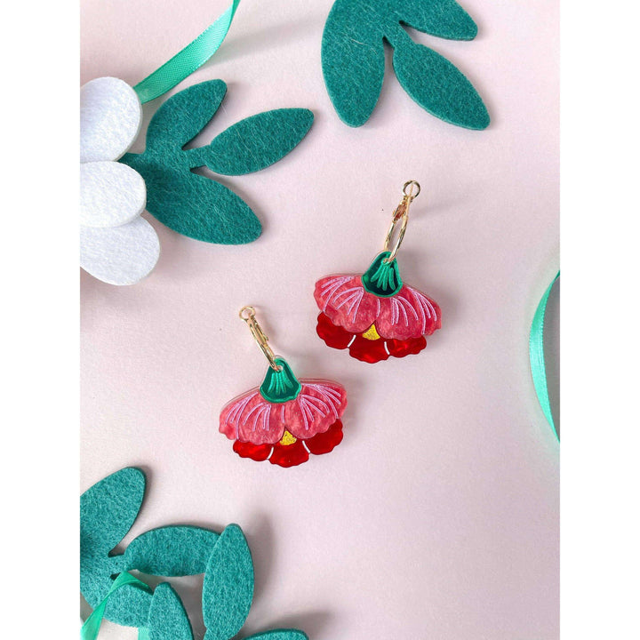 Carnation Handmade Acrylic Dangle Earrings
