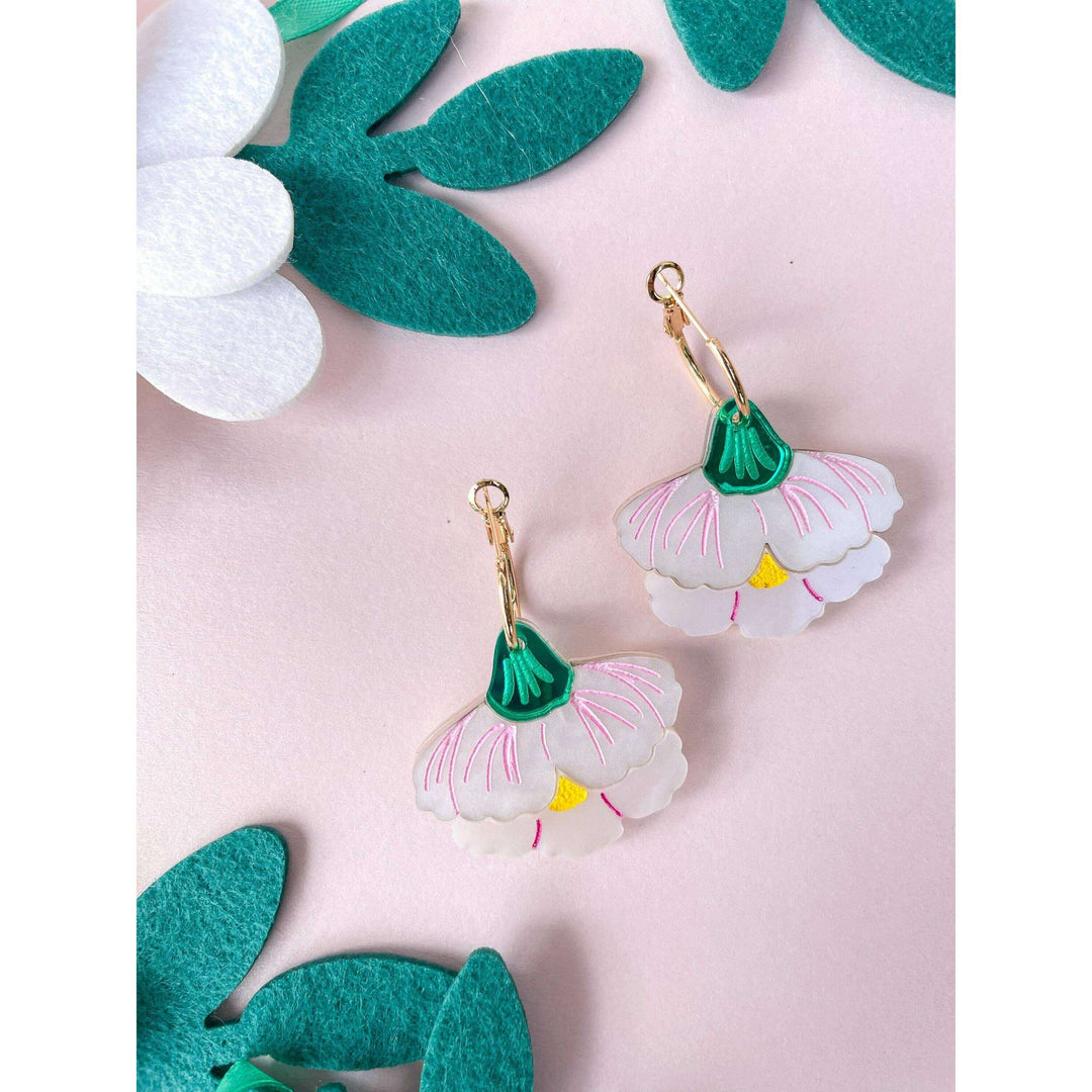 Carnation Handmade Acrylic Dangle Earrings