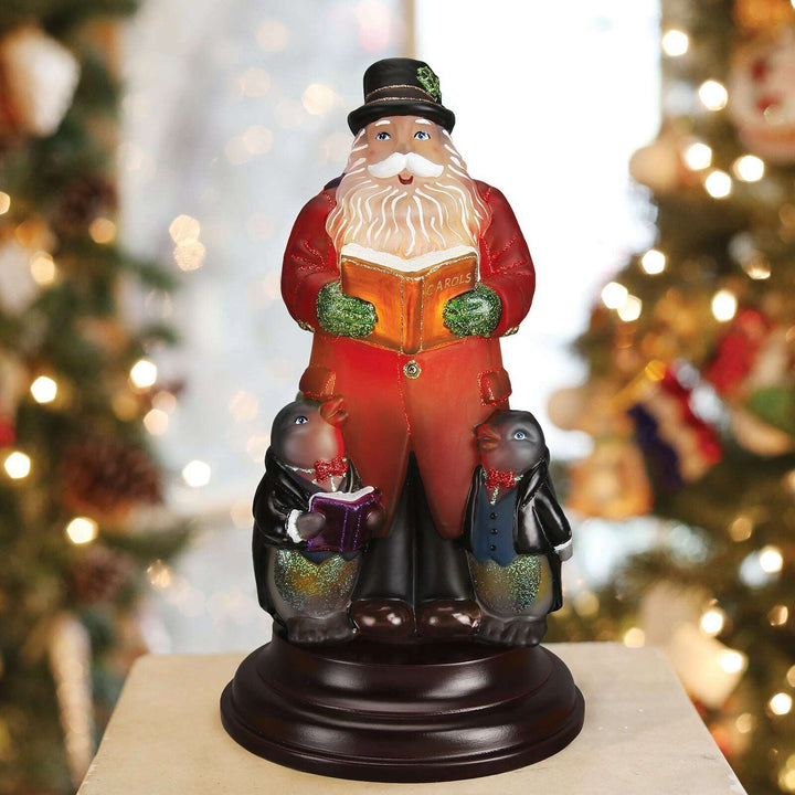 Old World Christmas Caroling Santa Blown Glass Night Light