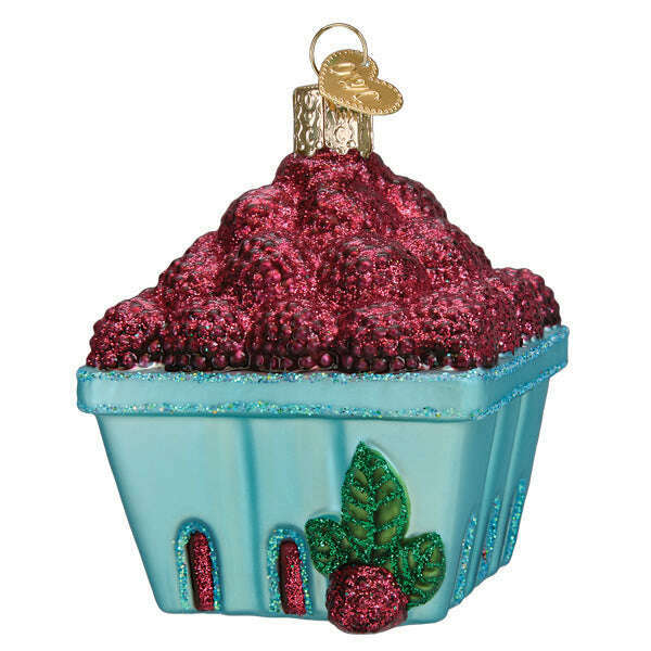 Old World Christmas Carton of Raspberries Blown Glass Ornament