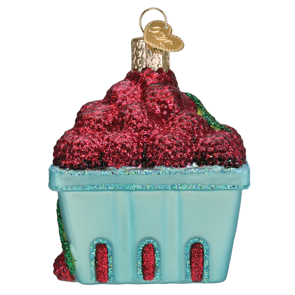 Old World Christmas Carton of Raspberries Blown Glass Ornament