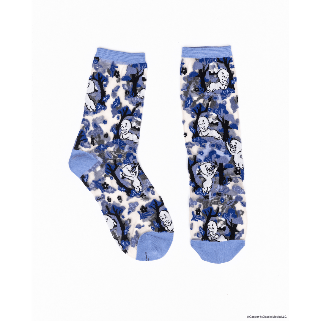 Casper and Trees Sheer Crew Sock