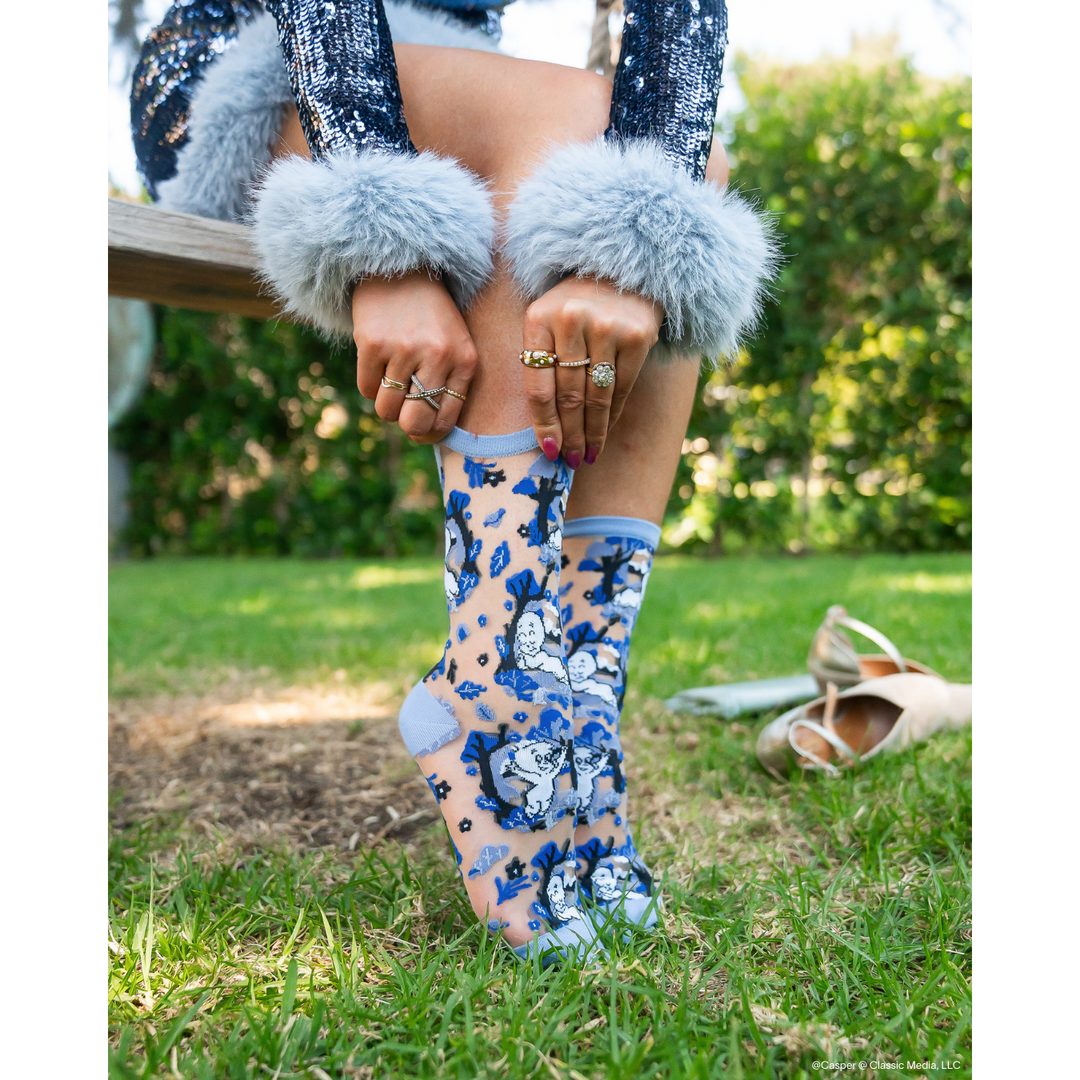 Casper and Trees Sheer Crew Sock
