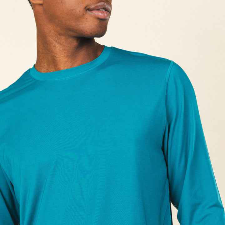 The Caspian Sea | Teal Blue SleepDeep™ Men’s Long Sleeve Pajama Shirt