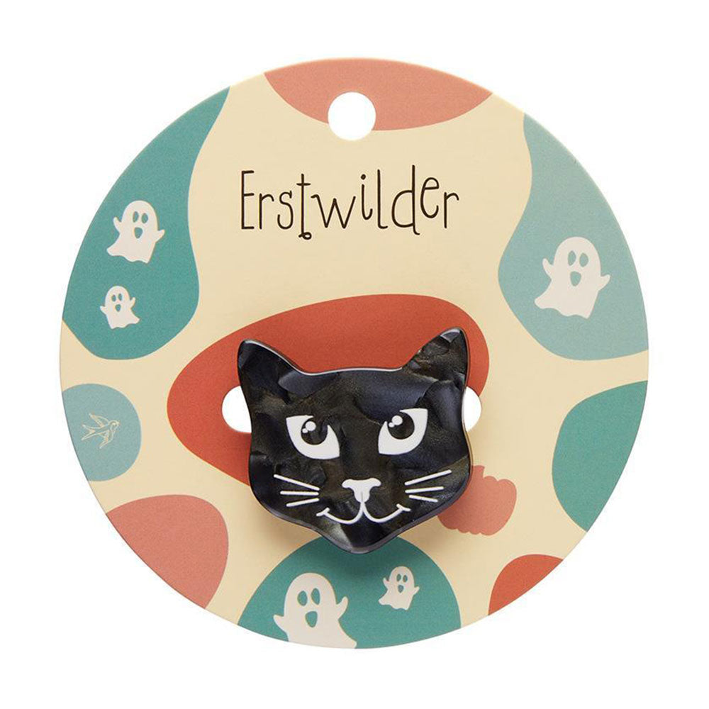 Cat Head Mini Brooch by Erstwilder image 1