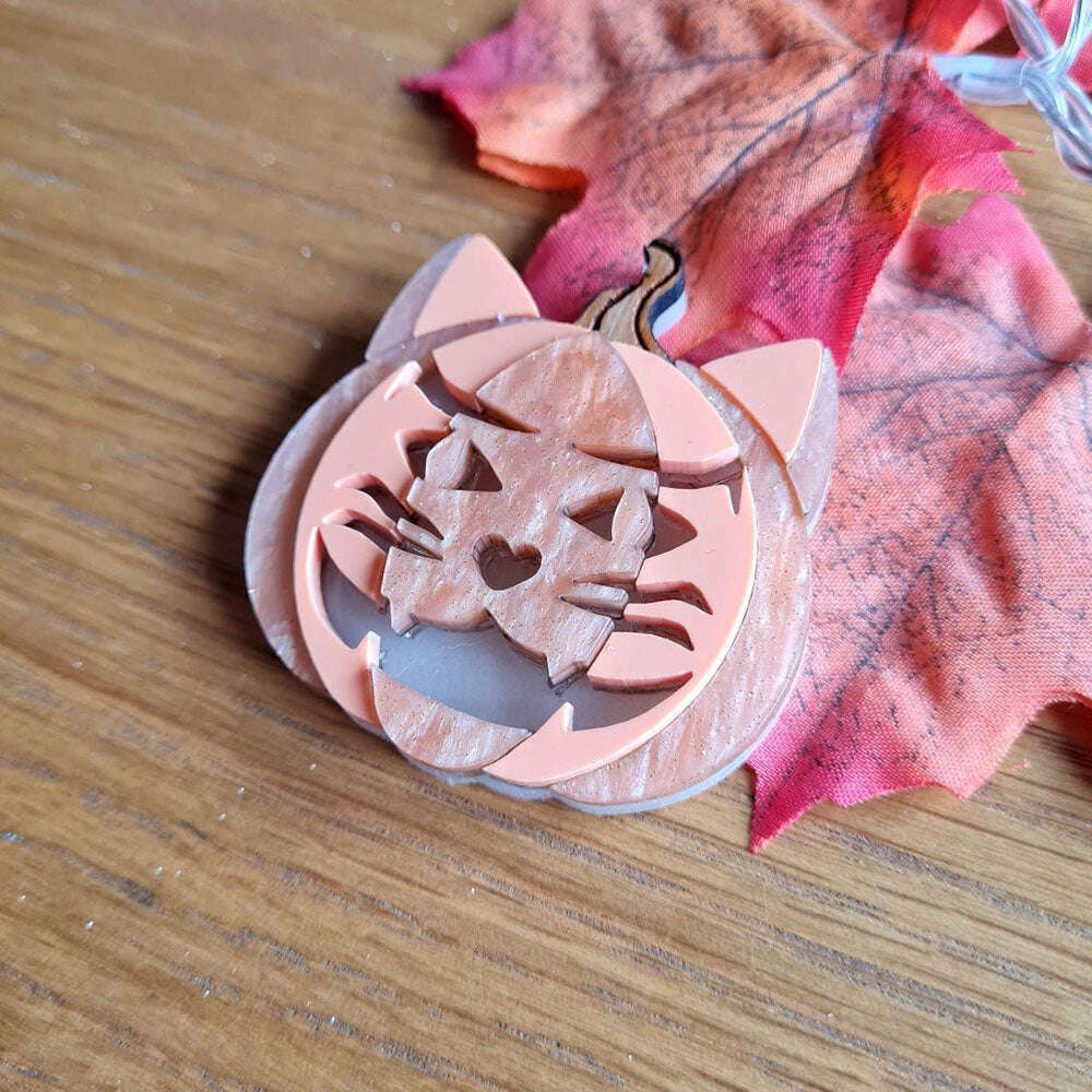 Cat O Lantern Brooch by Cherryloco Jewellery 6