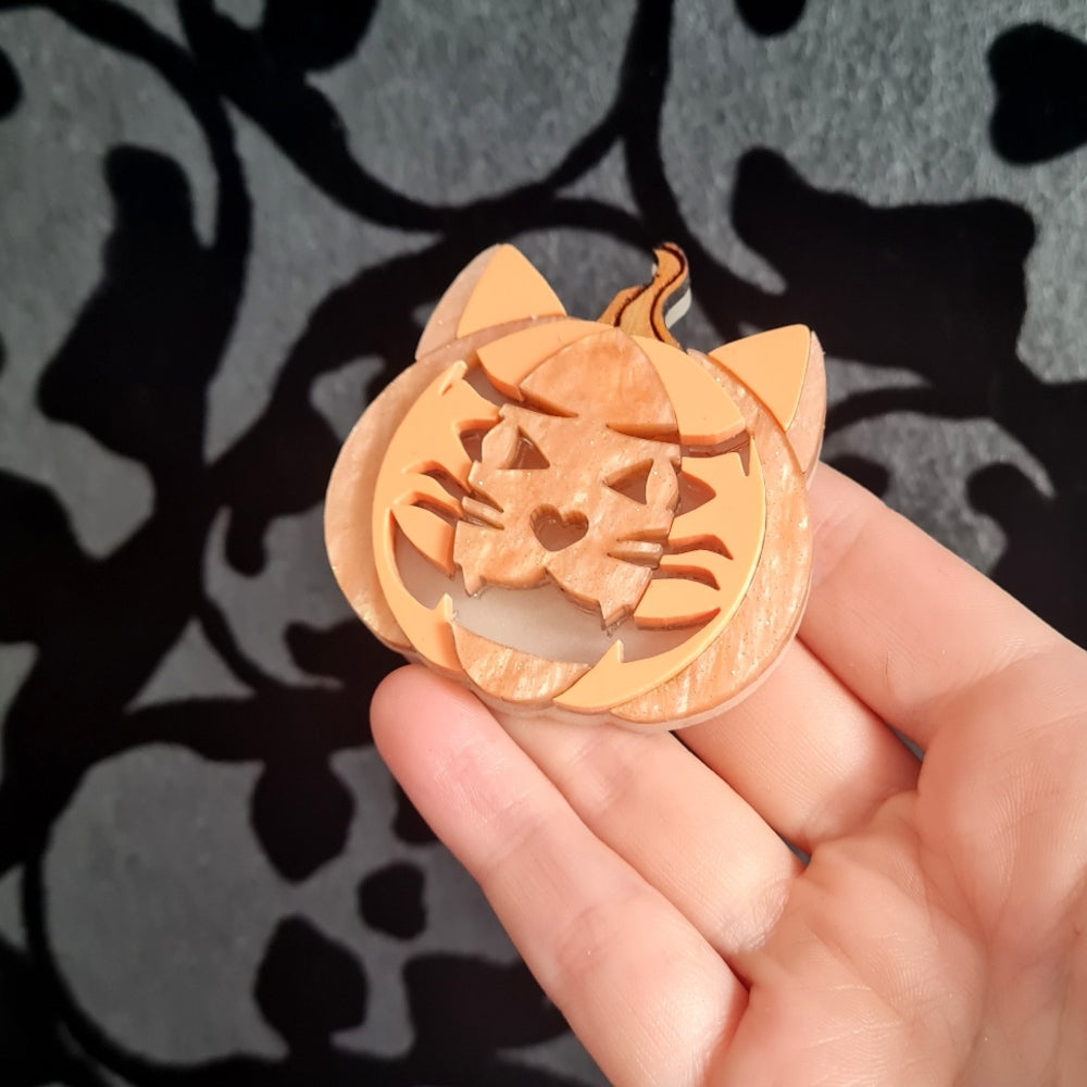 Cat O Lantern Brooch or Necklace by Cherryloco Jewellery 3