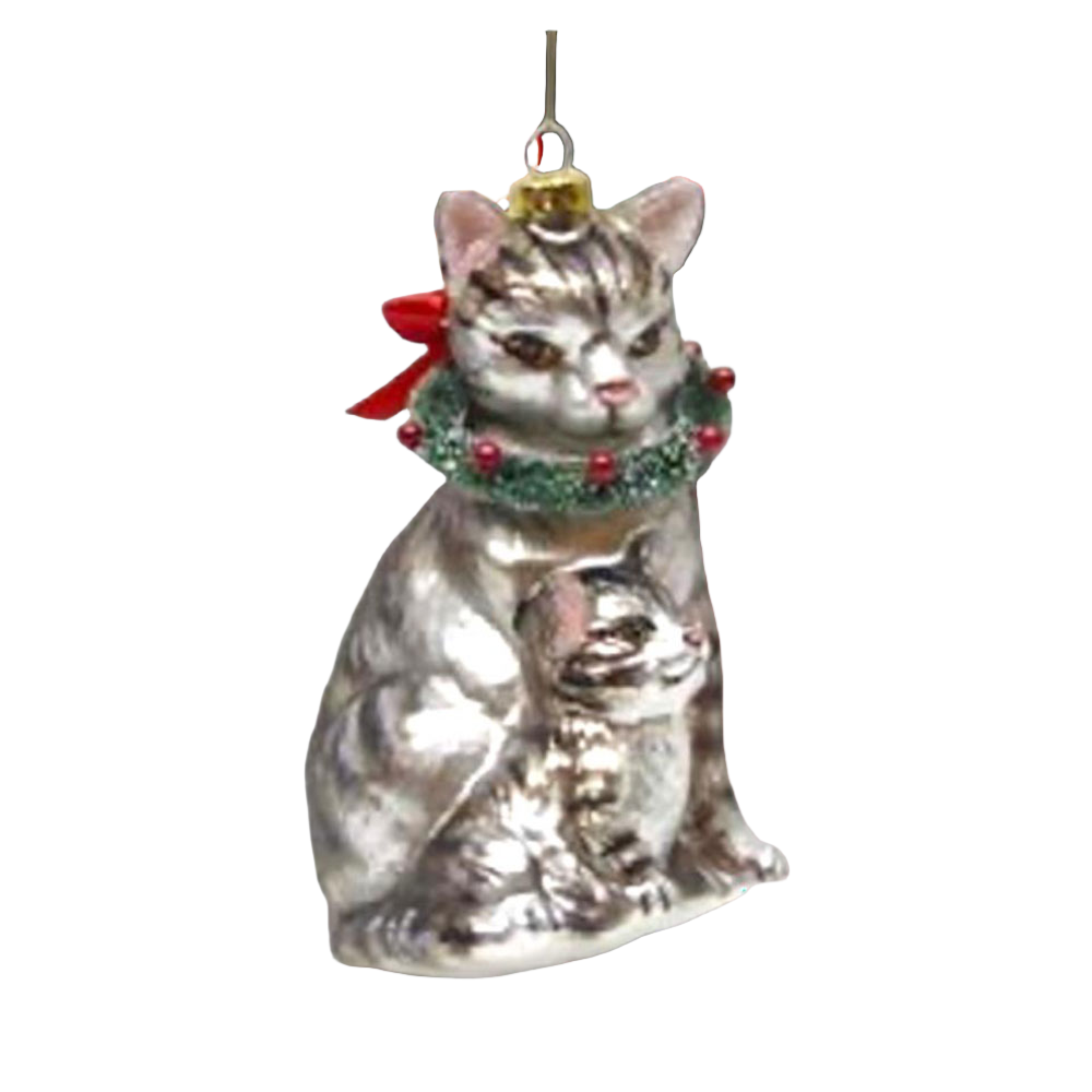 Cat w/kitten Ornament by December Diamonds