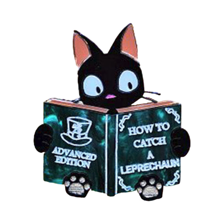 Catch A Leprechaun Book Cat Brooch by Cherryloco Jewellery 1