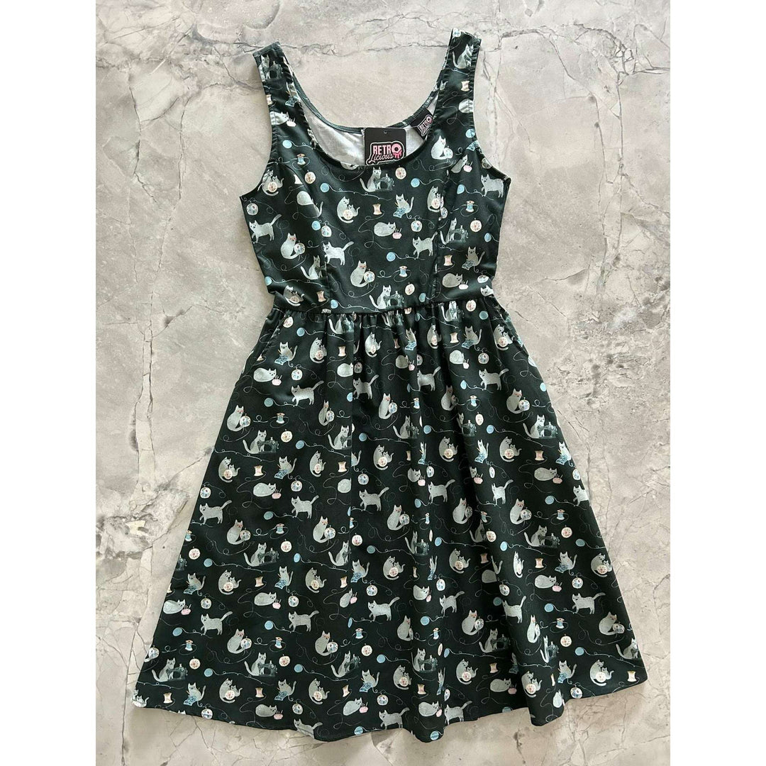 Cats and Yarn Fit & Flare Dress - Small only, 1 left!