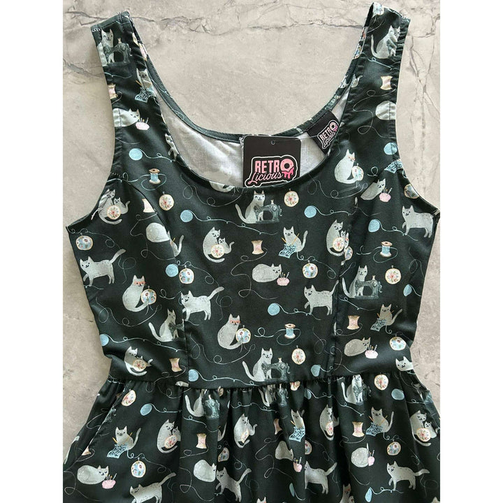 Cats and Yarn Fit & Flare Dress - Small only, 1 left!