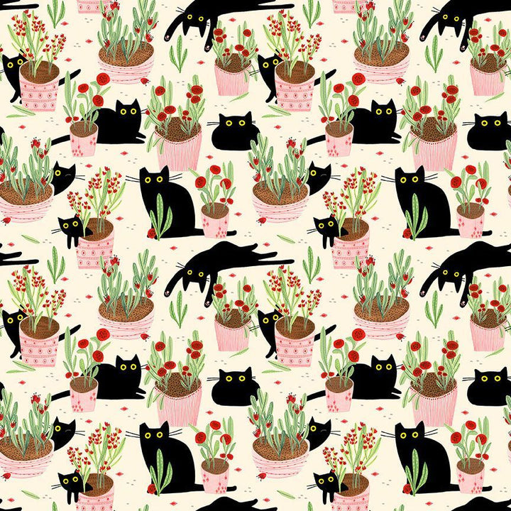 Cats & Plants Fit & Flare Dress