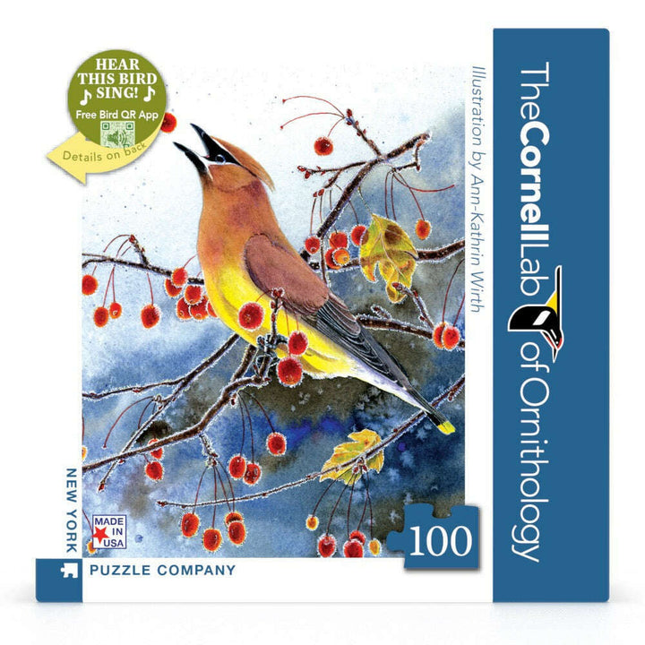 Cedar Waxwing Mini Jigsaw Puzzle