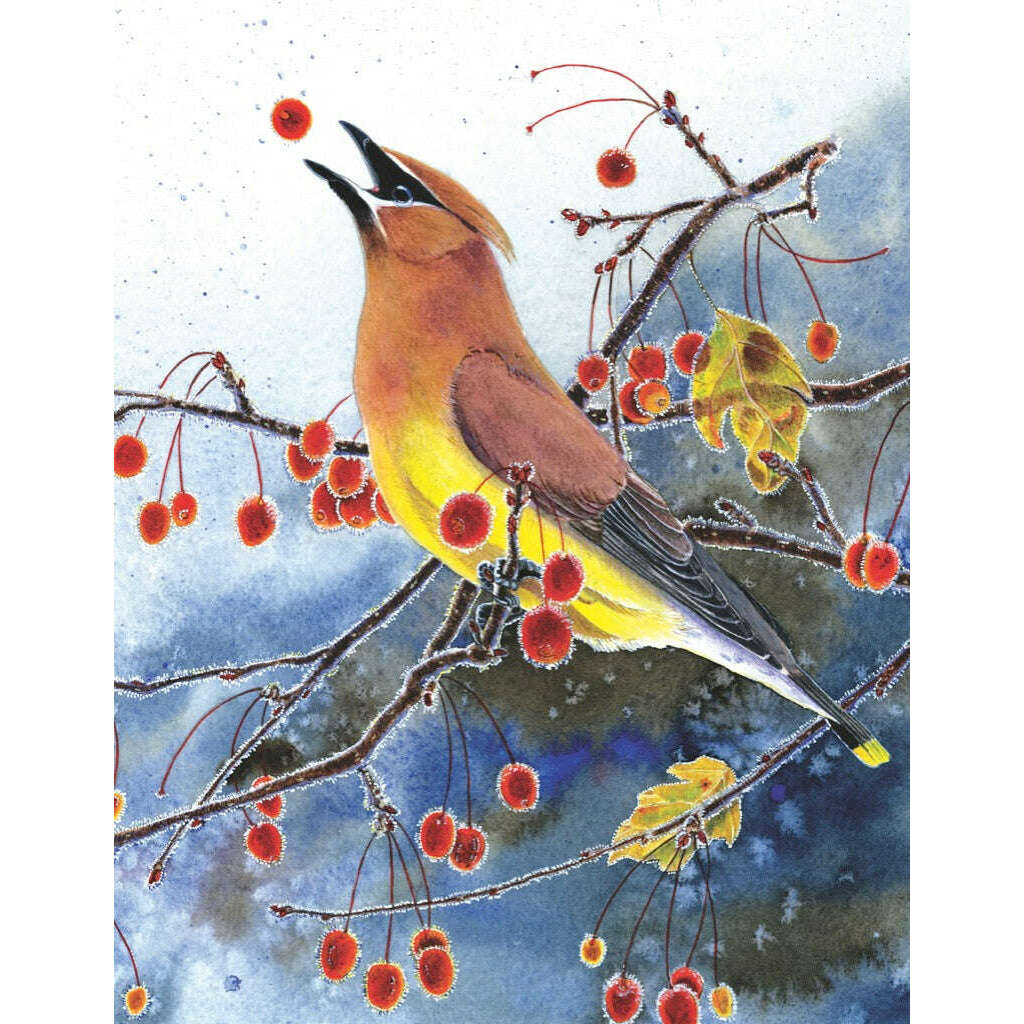 Cedar Waxwing Mini Jigsaw Puzzle