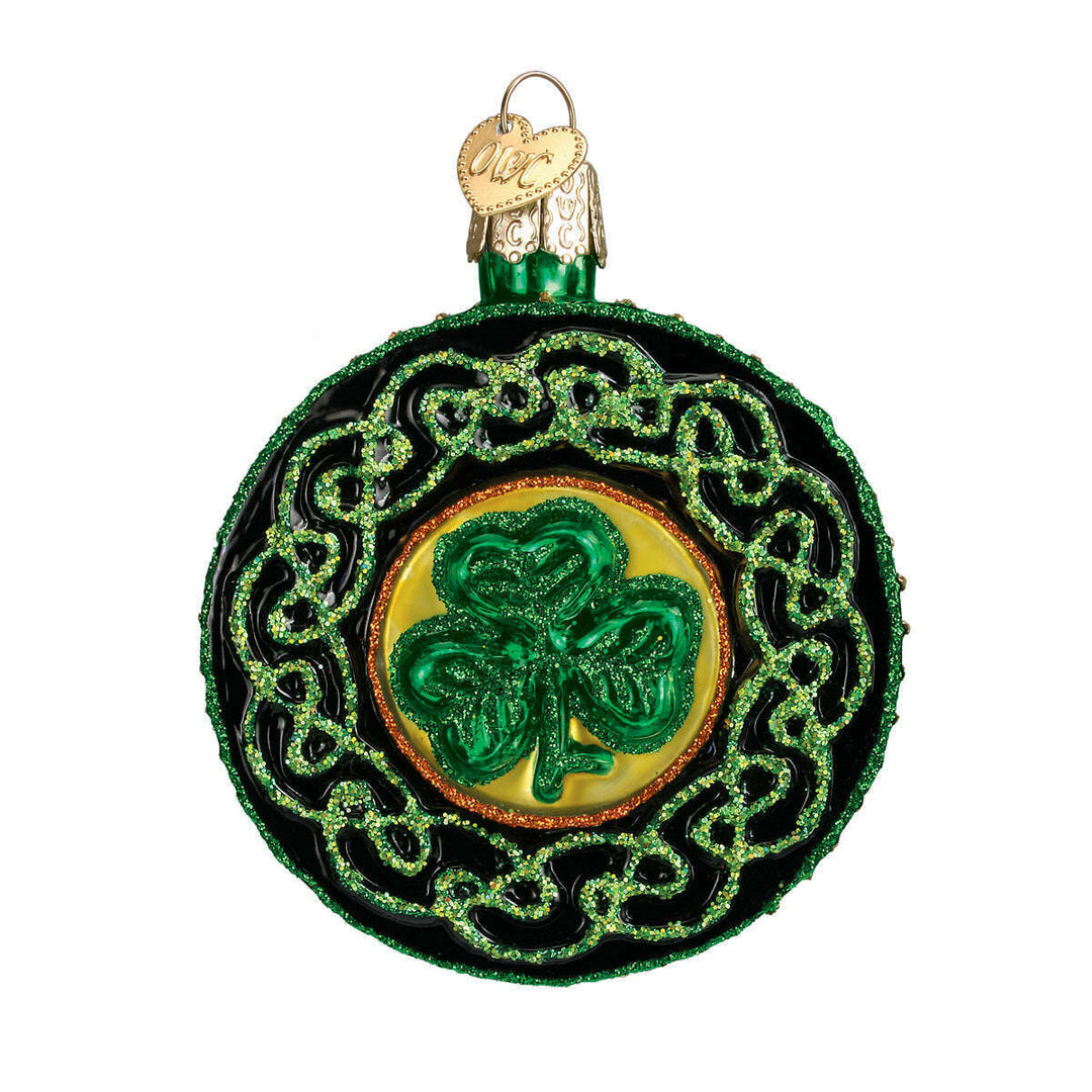 Old World Christmas Celtic Brooch Blown Glass Ornament