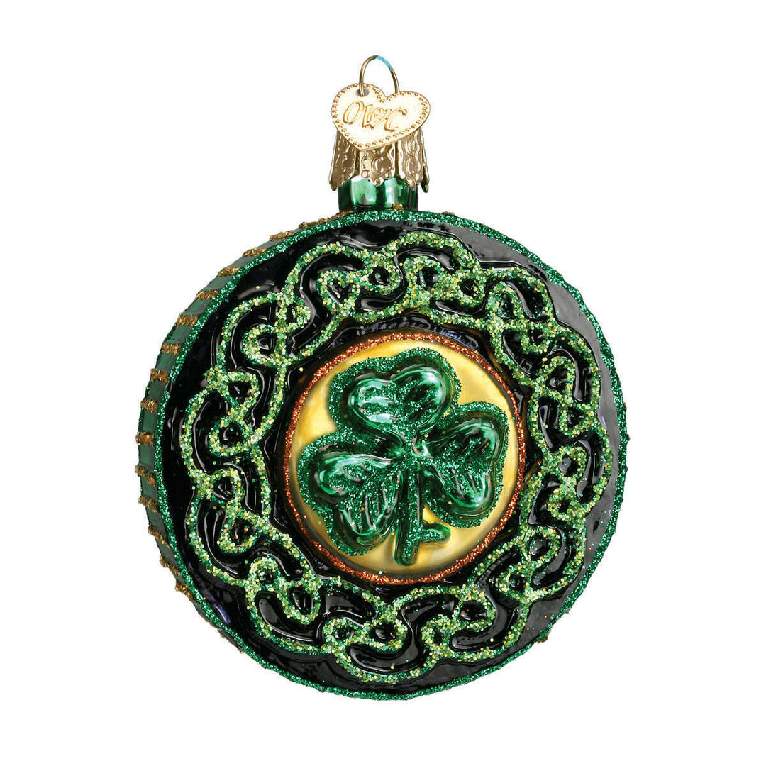 Old World Christmas Celtic Brooch Blown Glass Ornament