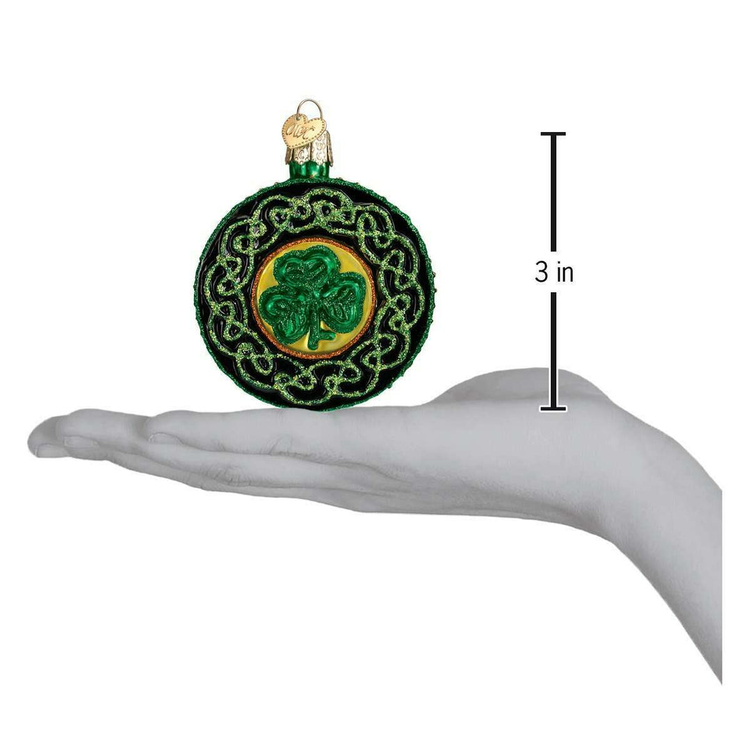 Old World Christmas Celtic Brooch Blown Glass Ornament