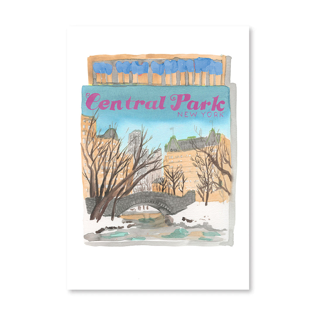 Central Park NYC Matchbook Art Print