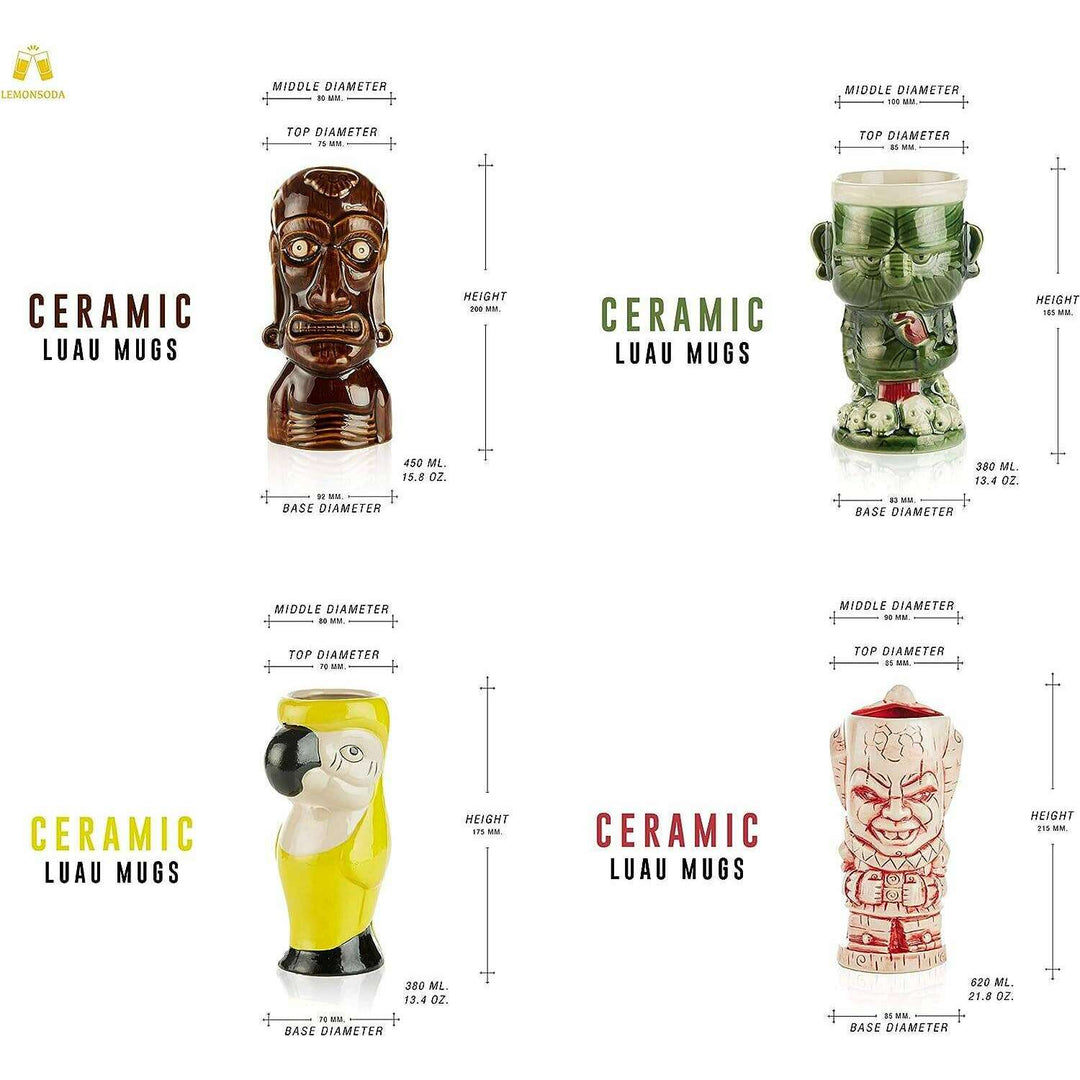 luau tiki mugs