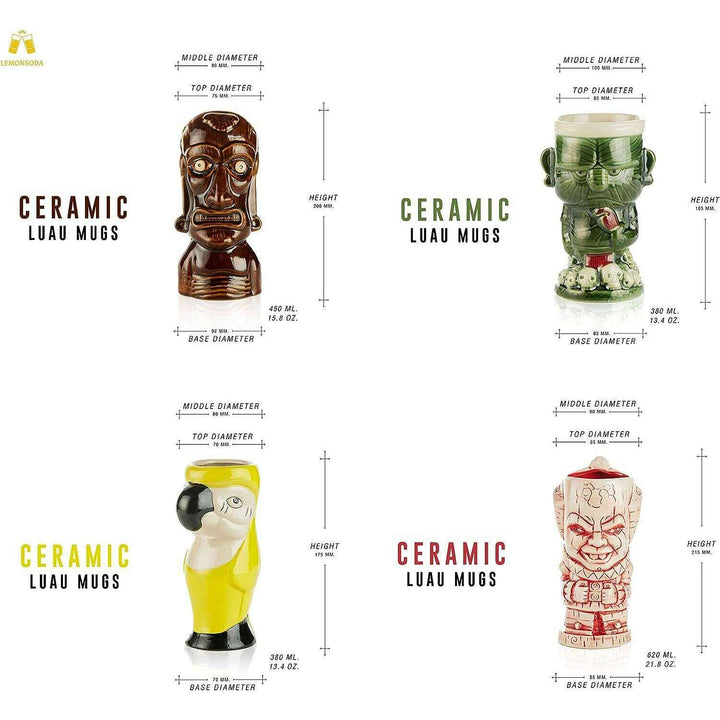 luau tiki mugs