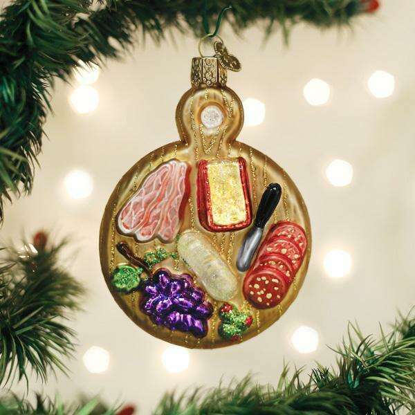 Old World Christmas Charcuterie Board Blown Glass Ornament