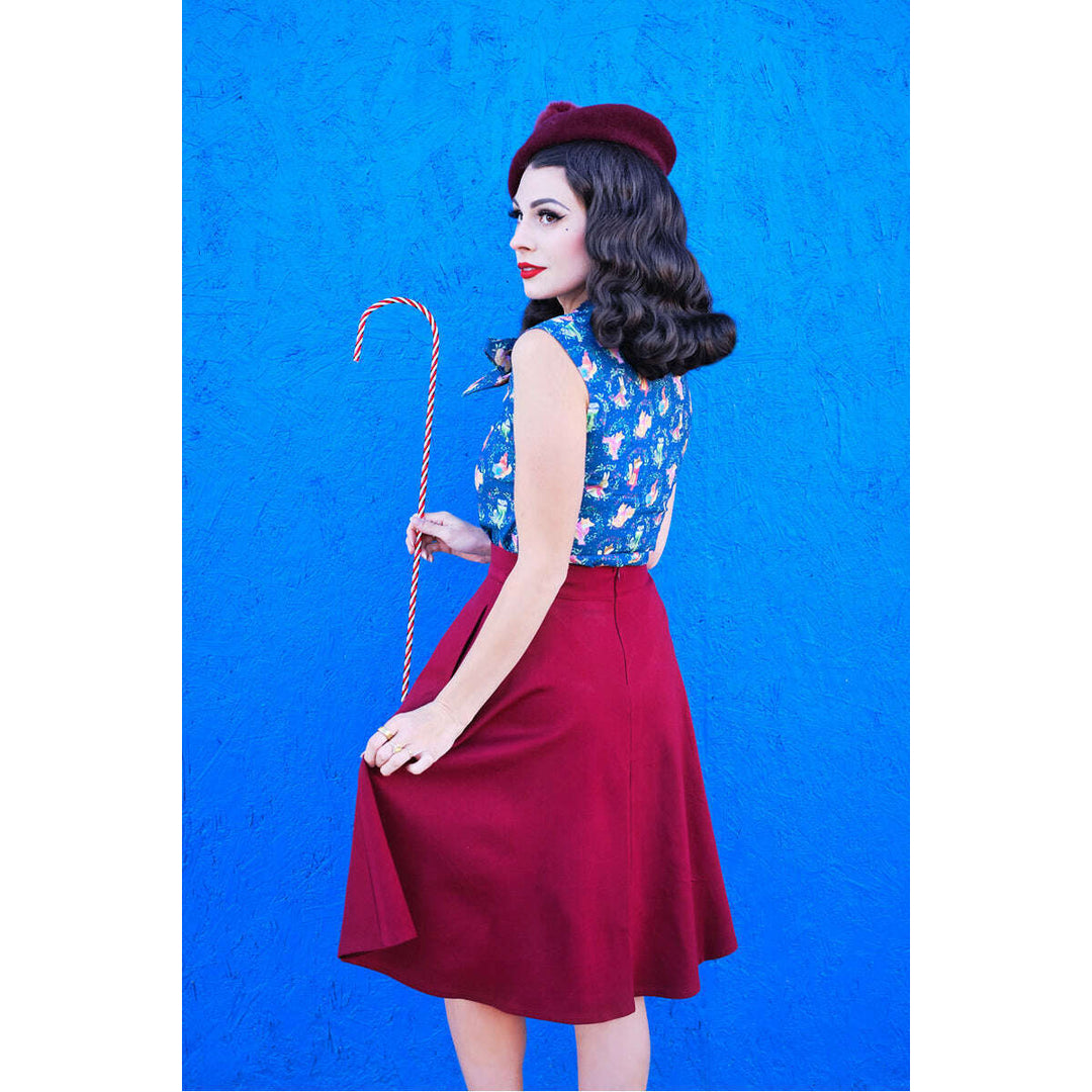 Charlotte Skirt in Burgundy - 4X only