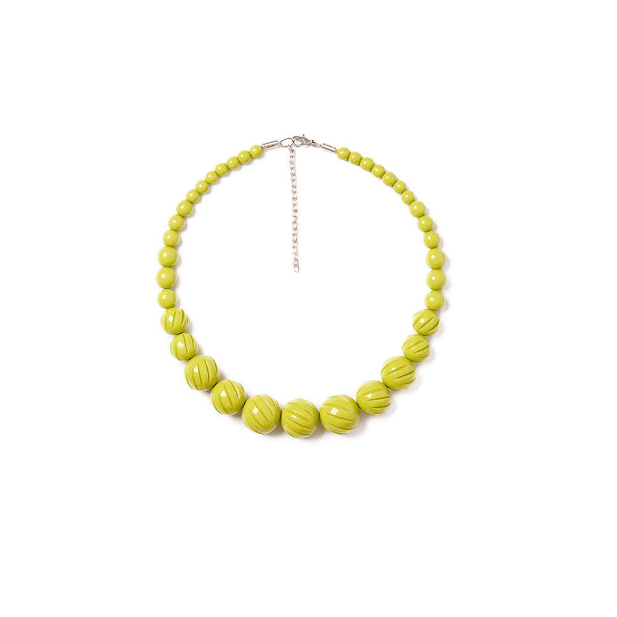Chartreuse Heavy Carve Bead Necklace image