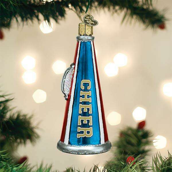 Old World Christmas Cheer Megaphone Blown Glass Ornament