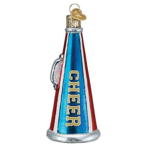 Old World Christmas Cheer Megaphone Blown Glass Ornament
