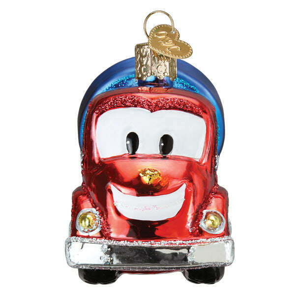 Old World Christmas Cheerful Cement Truck Blown Glass Ornament