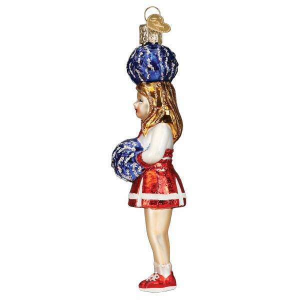 Old World Christmas Cheerleader Blown Glass Ornament