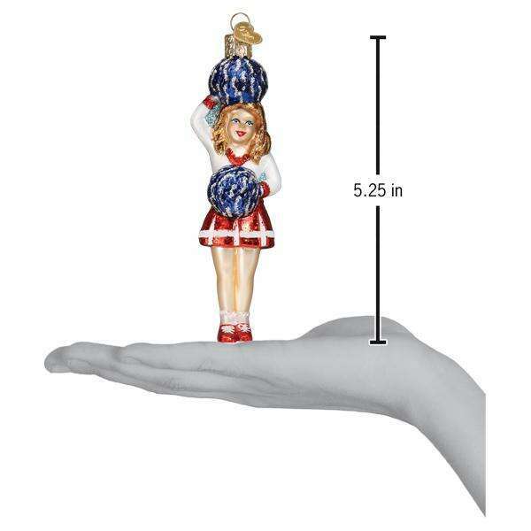 Old World Christmas Cheerleader Blown Glass Ornament