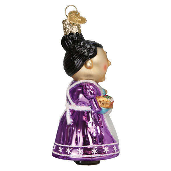 Old World Christmas Cheery Mrs. Claus Blown Glass Ornament