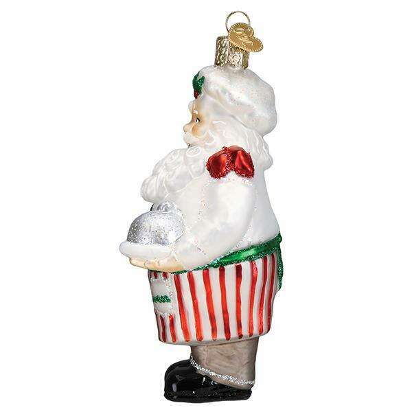 Old World Christmas Chef Santa Blown Glass Ornament