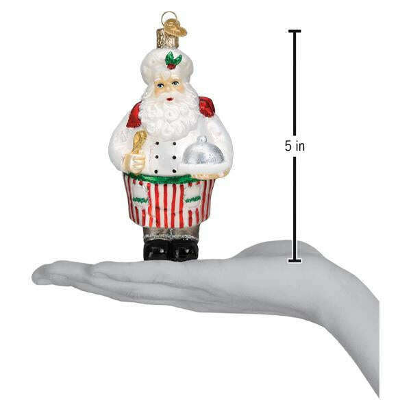 Old World Christmas Chef Santa Blown Glass Ornament