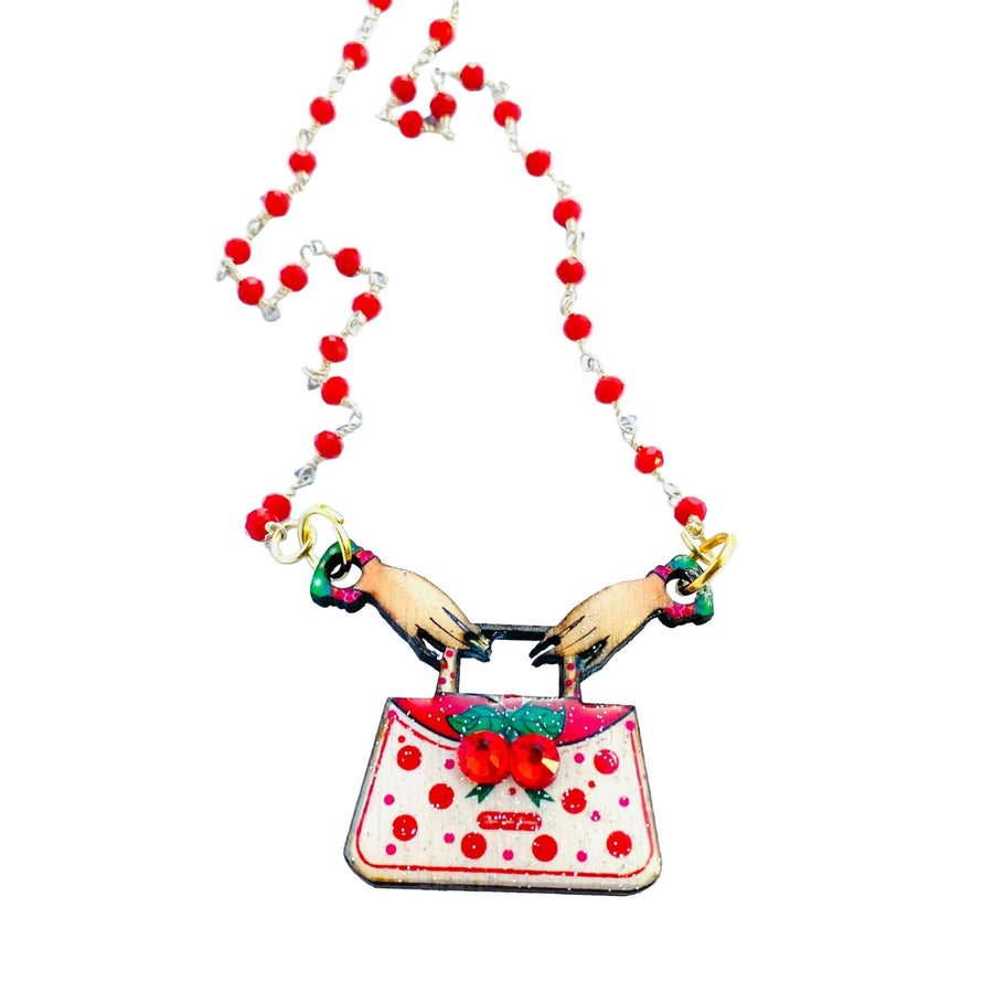 Cherry Retro Beaded Necklace by Rosie Rose Parker - Quirks!