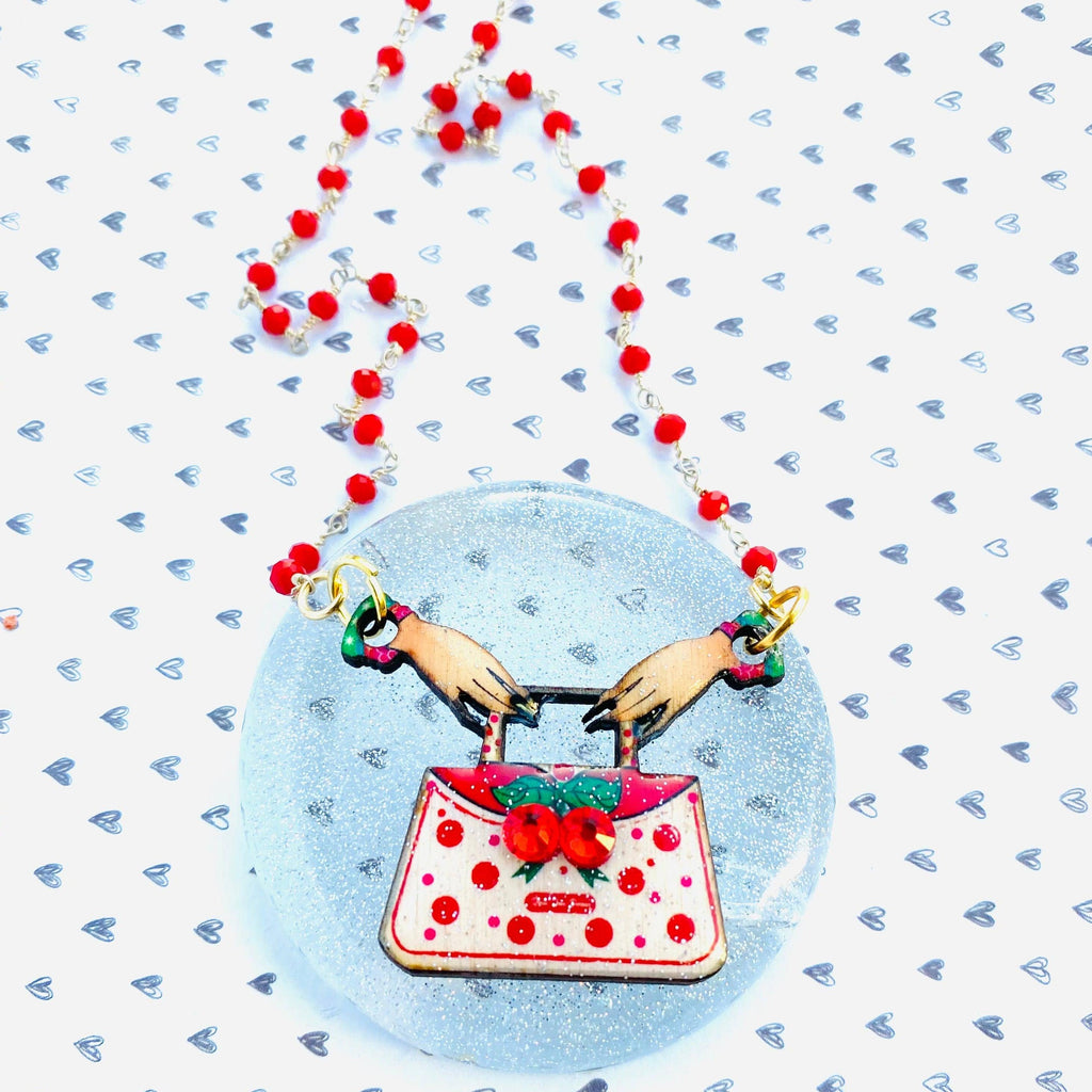 Cherry Retro Beaded Necklace by Rosie Rose Parker - Quirks!