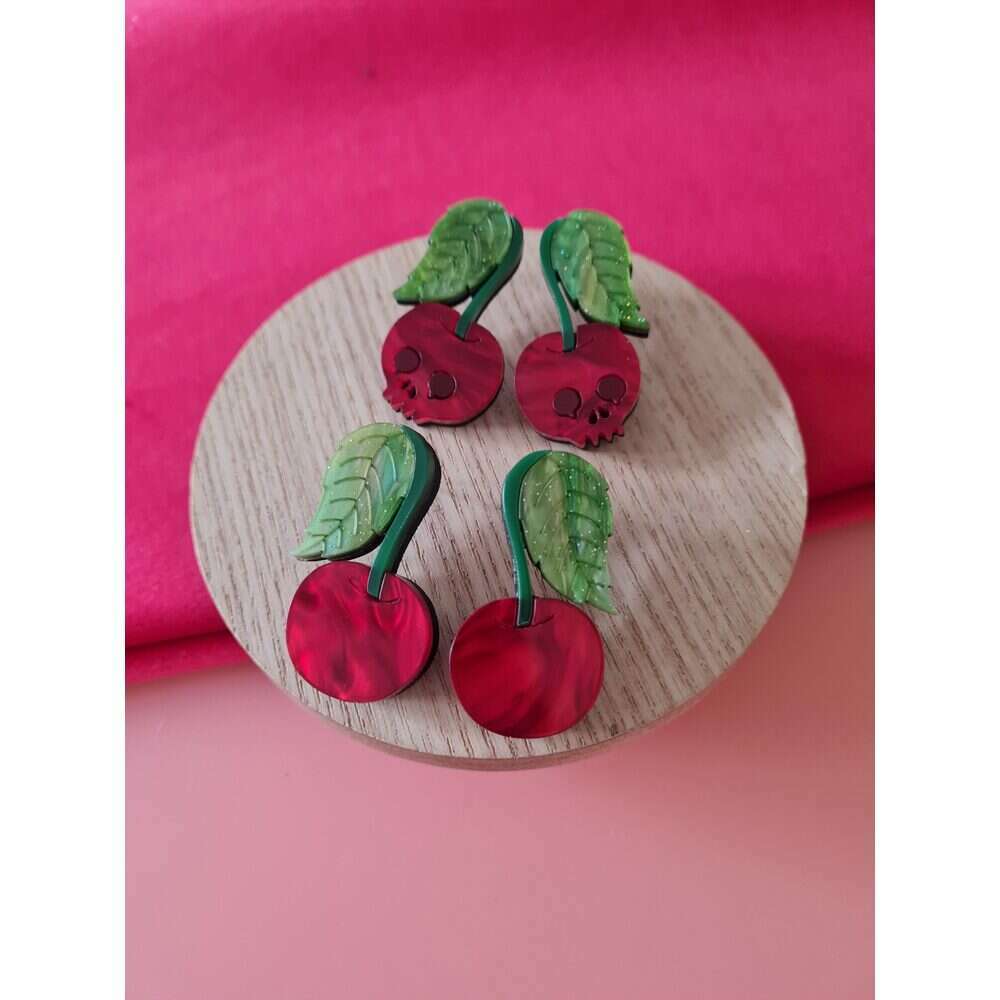 Cherry Statement Studs by Cherryloco Jewellery