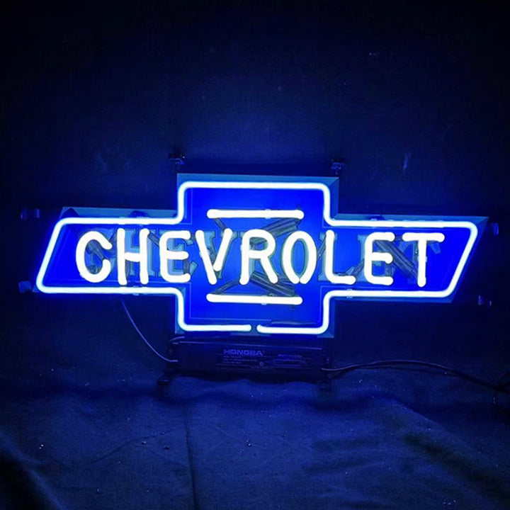 Chevrolet Font Classic Bowtie Logo Neon Signs