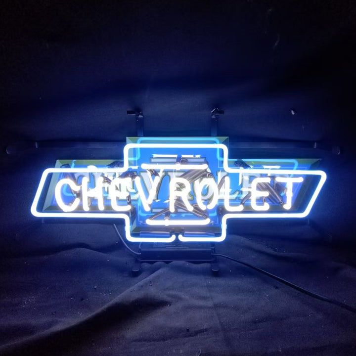 Chevrolet Font Classic Bowtie Logo Neon Signs