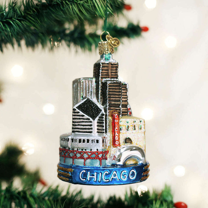 Old World Christmas Chicago Blown Glass Ornament