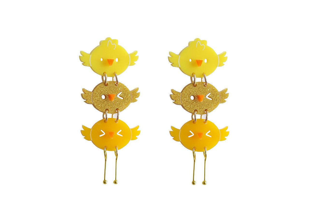 Chick Trio Dangle Earrings by Laliblue - Quirks!